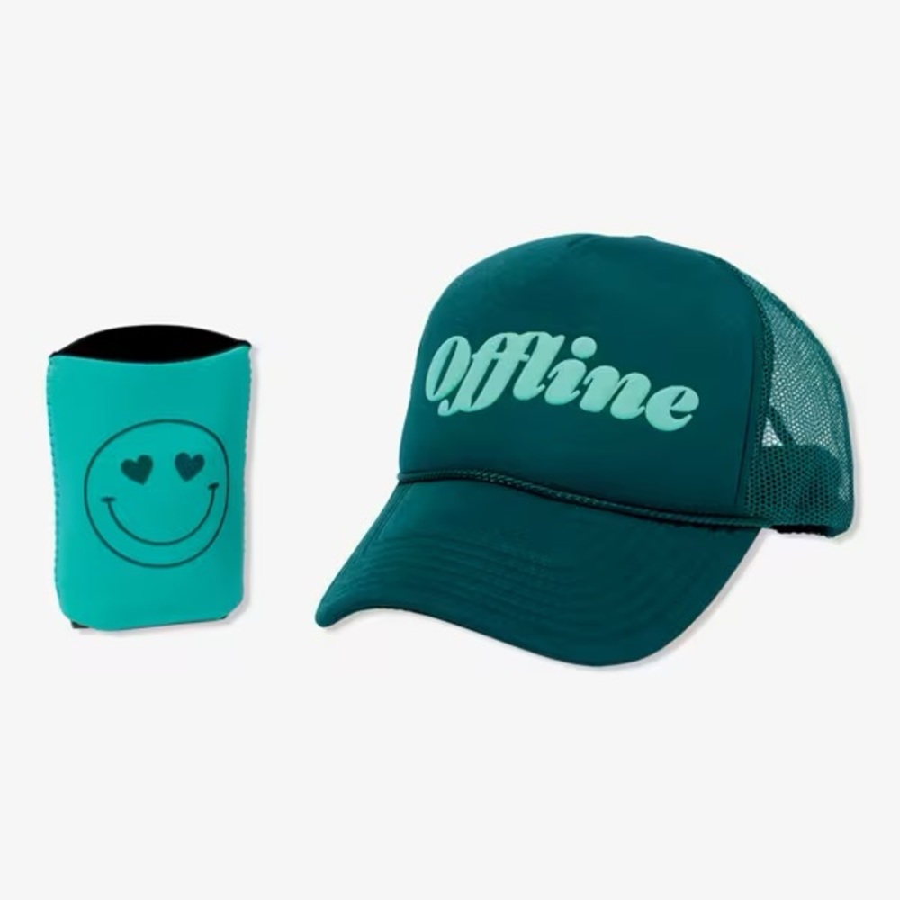Ulta Beauty Blue Trucker Hat and Koozie
